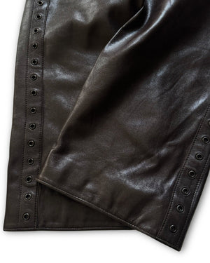 Christian Dior by John Galliano AW03 Belted Eyelet Leather Pants