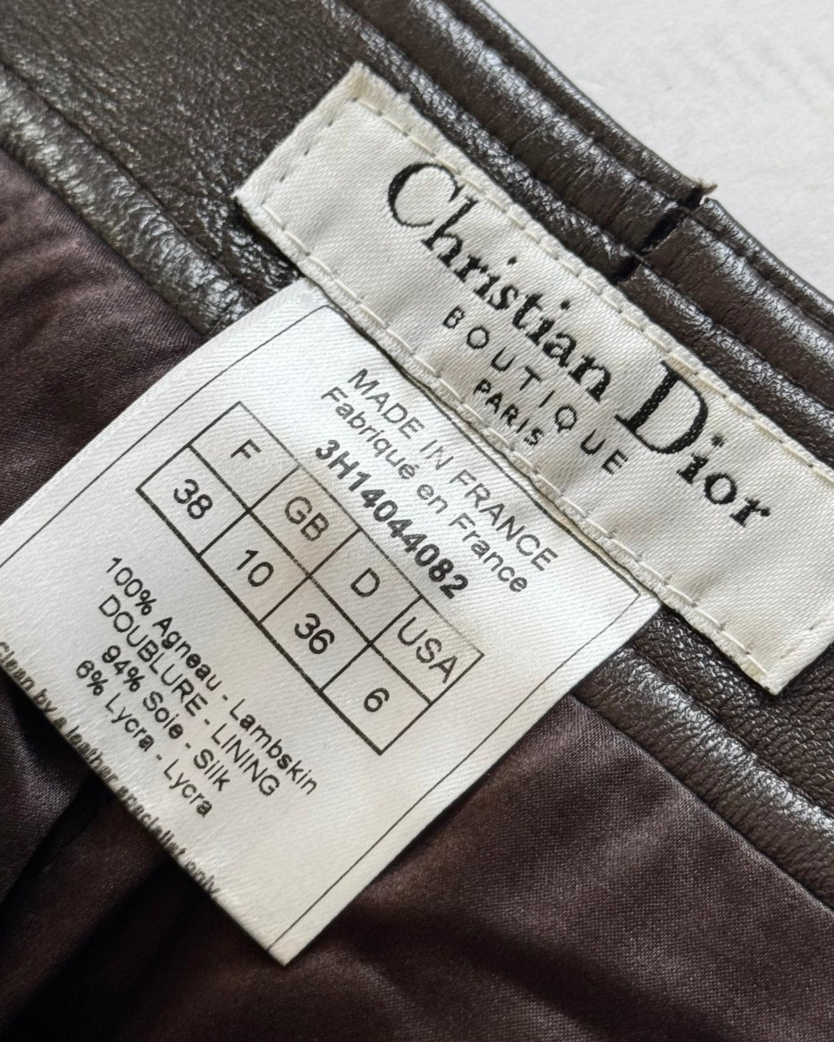 Christian Dior by John Galliano AW03 Belted Eyelet Leather Pants