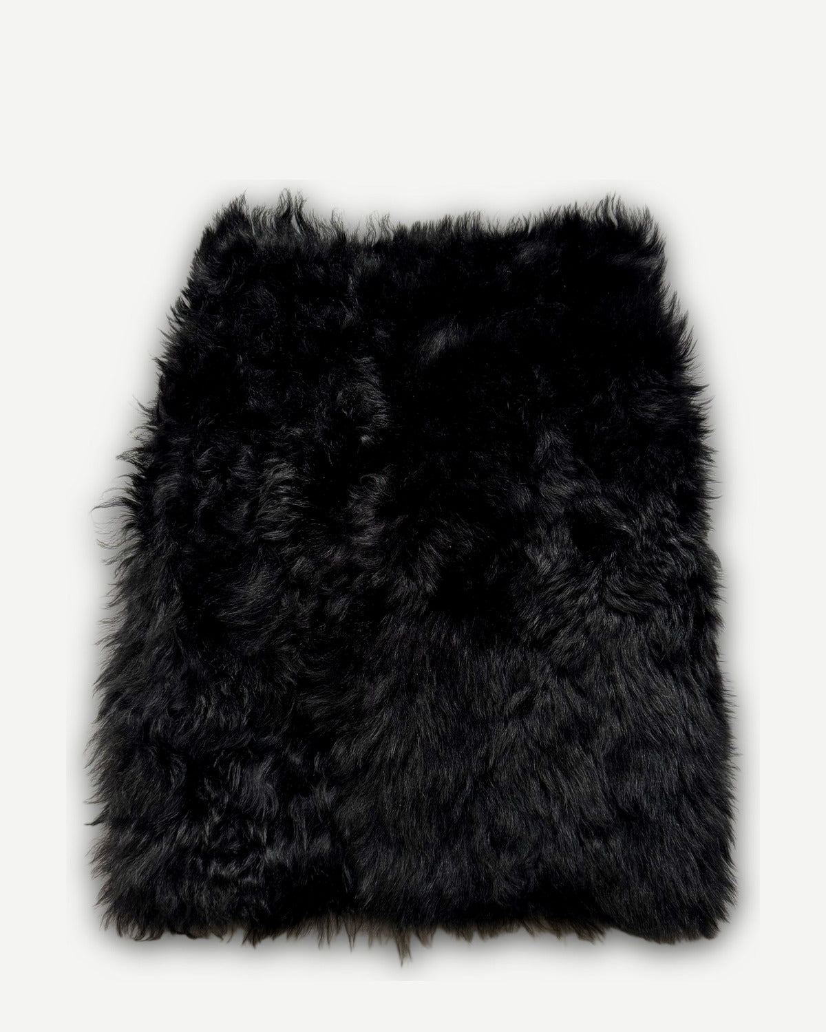 Chanel 2024 Sample Black Faux Fur Skirt