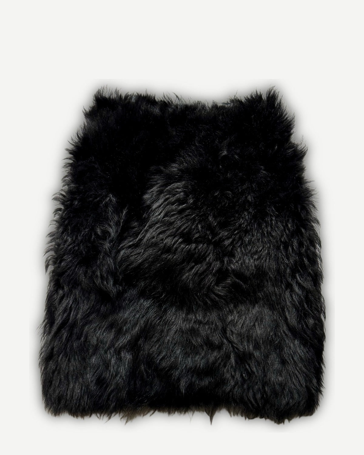 Chanel 2024 Sample Black Faux Fur Skirt