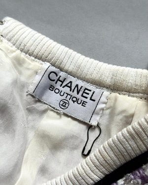 Chanel 90s Purple Tweed Skirt