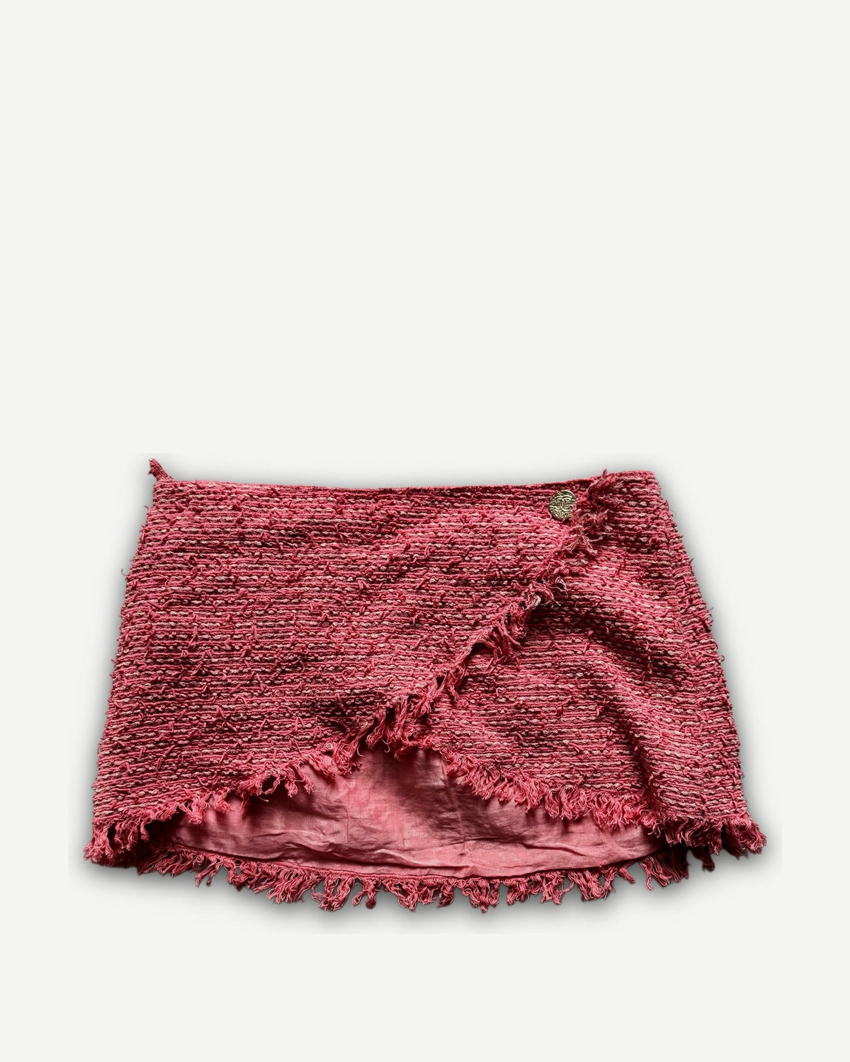 Chanel 2025 Sample Pink Mini Fringed Boucle Skirt