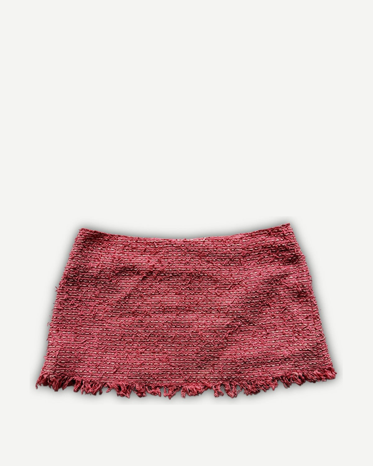 Chanel 2025 Sample Pink Mini Fringed Boucle Skirt