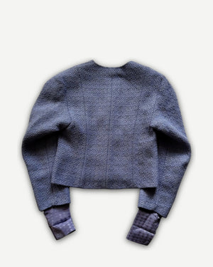 Chanel 2025 Sample Elongated Sleeve Cropped Boucle Jacket