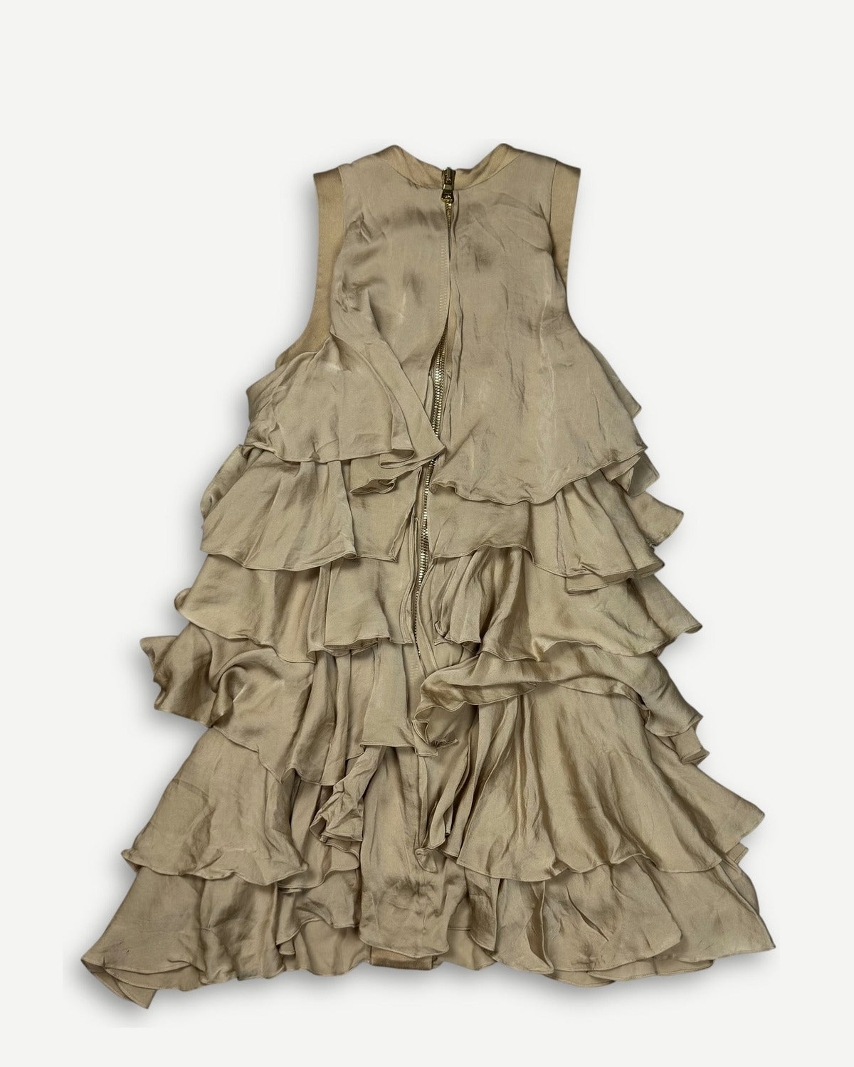 Balmain 2000s by Christophe Decarnine Layered Backlace Silk Dress