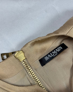 Balmain 2000s by Christophe Decarnine Layered Backlace Silk Dress