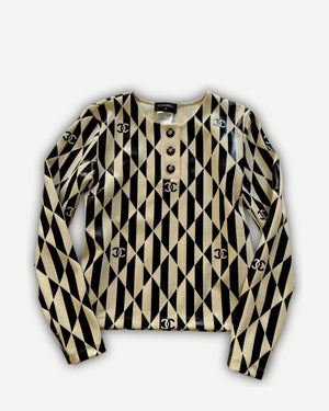 Chanel 2023 Checkerboard Logo Henley Sample