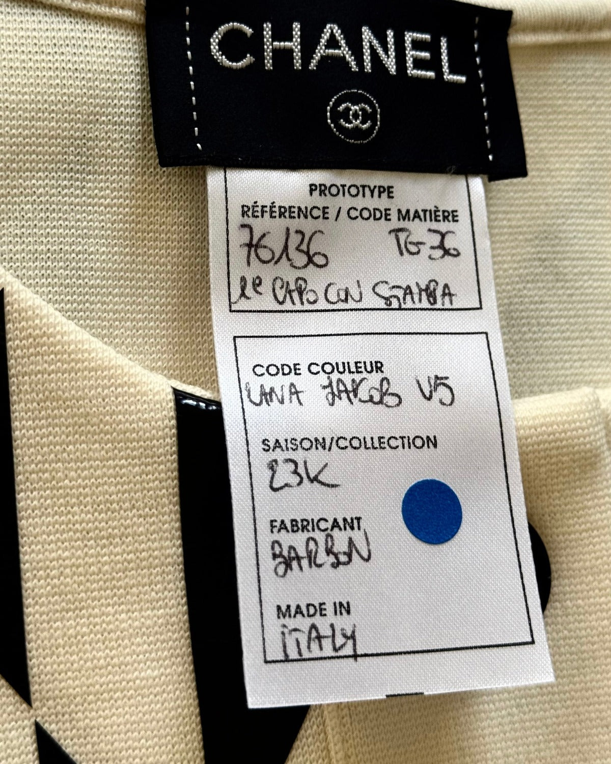 Chanel 2023 Checkerboard Logo Henley Sample