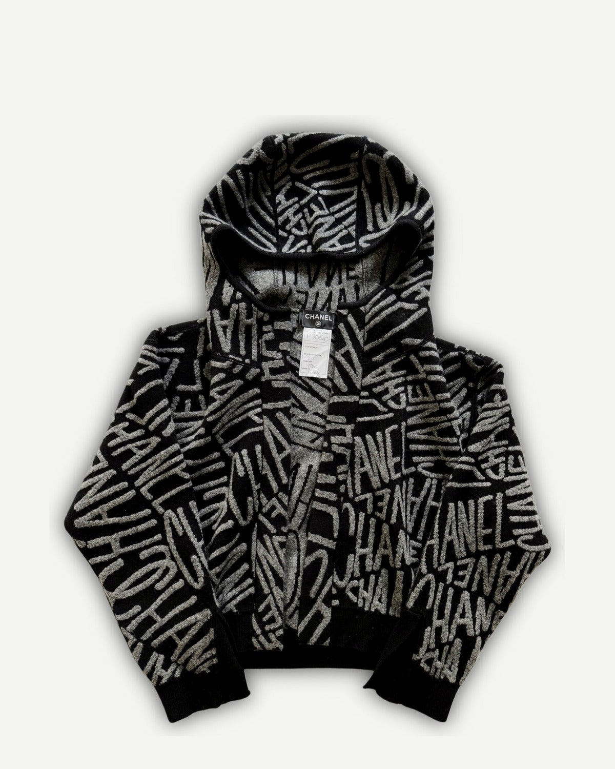 Chanel 2021 Coco Neige Hooded Logo Knit Jacket Sample