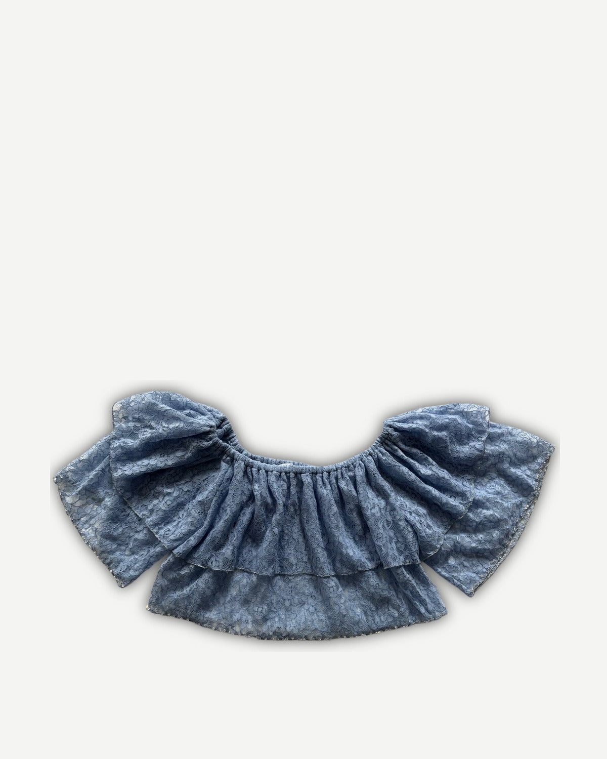 Chanel 2024 Rushed Layered Floral Crystal Embellished Crop Top Sample