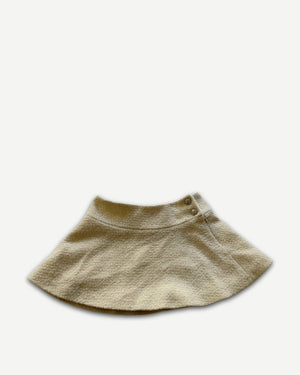 Chanel 2024 Fur Trim Sequined Boucle Mini Skirt