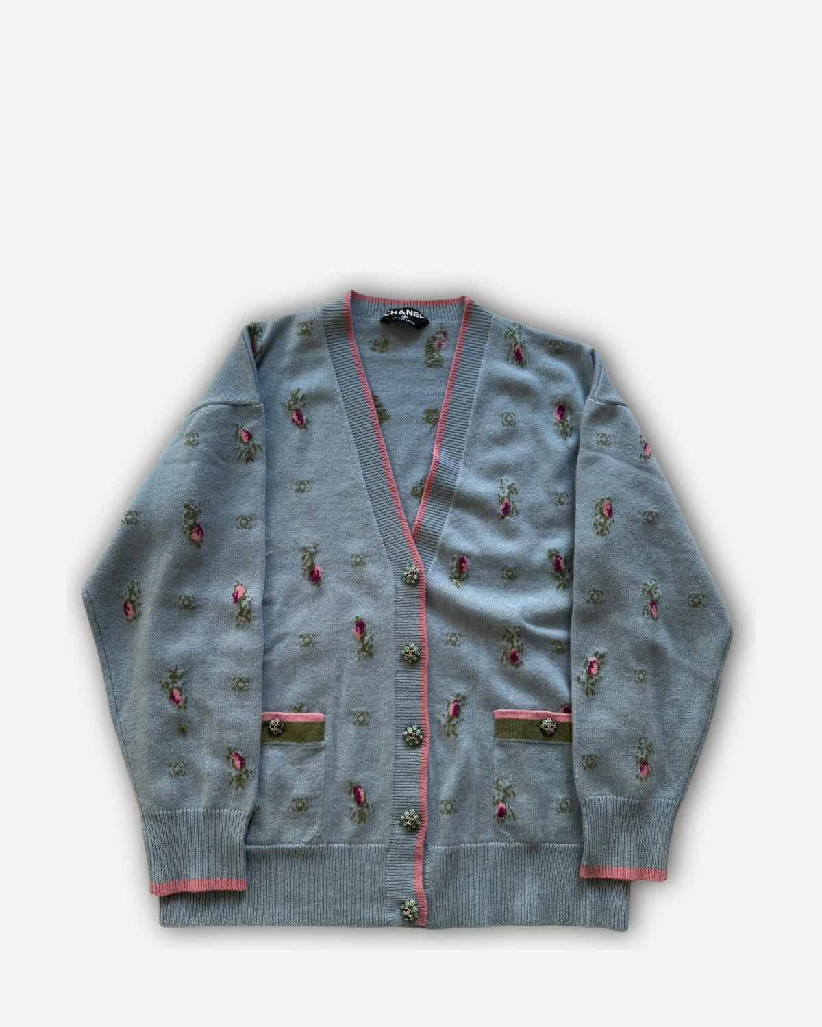 Chanel 2024 Oversized SizeFloral Cashmere Cardigan Sample