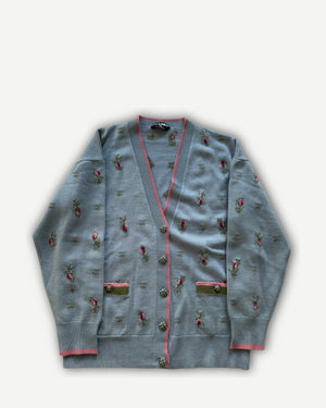 Chanel 2024 Oversized SizeFloral Cashmere Cardigan Sample