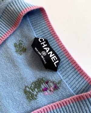 Chanel 2024 Oversized SizeFloral Cashmere Cardigan Sample