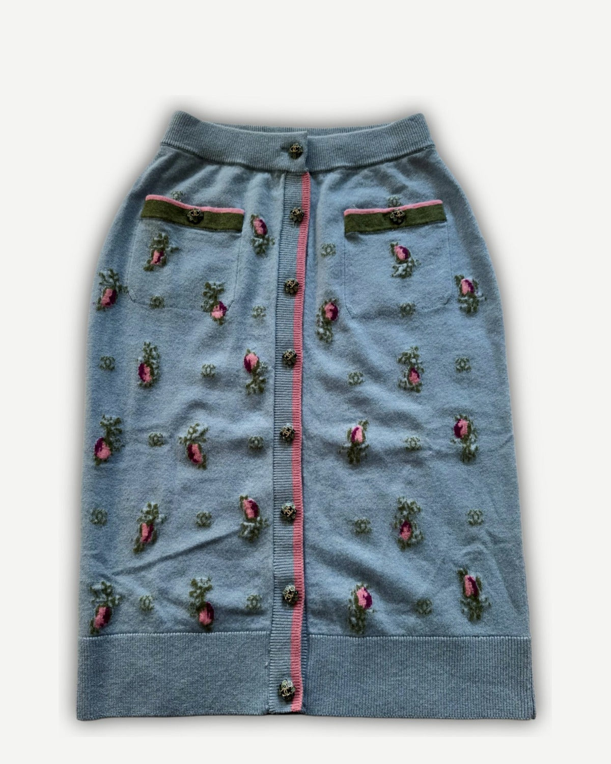 Chanel 2024 Cashmere Floral Skirt Sample