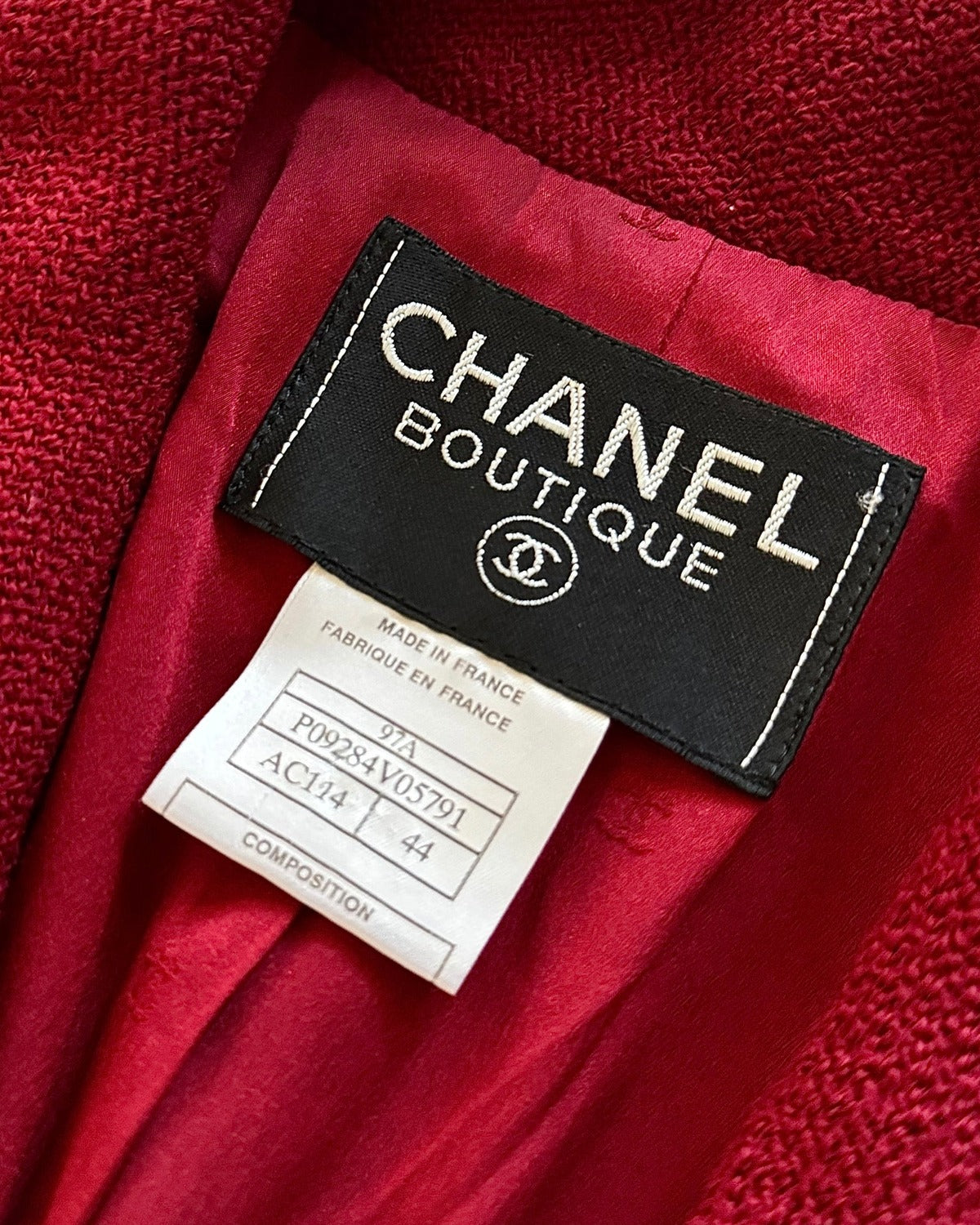 Chanel AW97 by Karl Lagerfeld Blood Red Coat