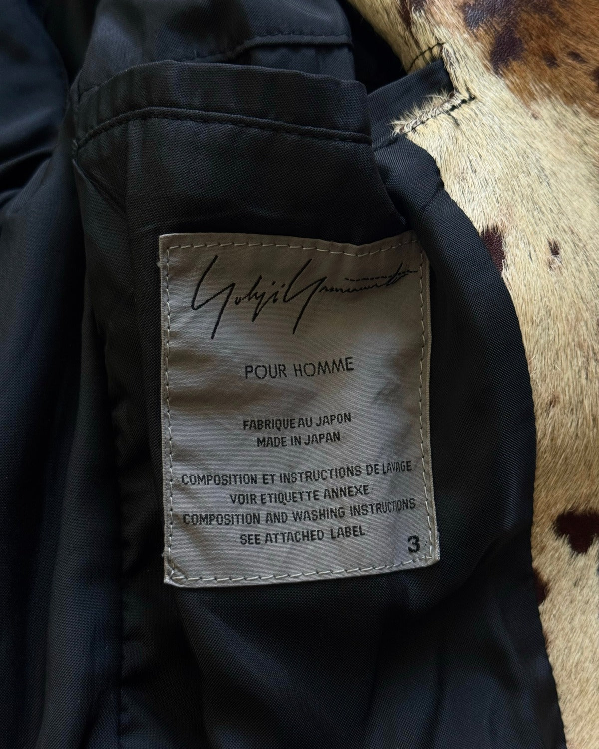 Yohji Yamamoto AW02 Calf Skin Fur Jacket