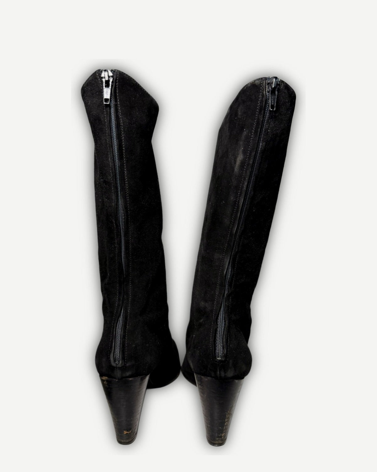 Helmut Lang 2000s Backzip Suede Boots