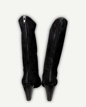 Helmut Lang 2000s Backzip Suede Boots