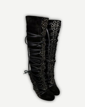 Jean Paul Gaultier 2000s Multi Lace Boots
