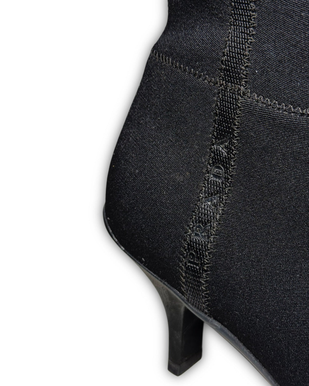 Prada FW99 Grey Wool Heeled Boots