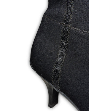 Prada FW99 Grey Wool Heeled Boots