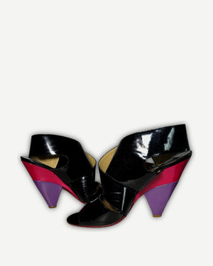 Chloe 2000s by Phoebe Philo Multicolor Patent Leather Strap Heels