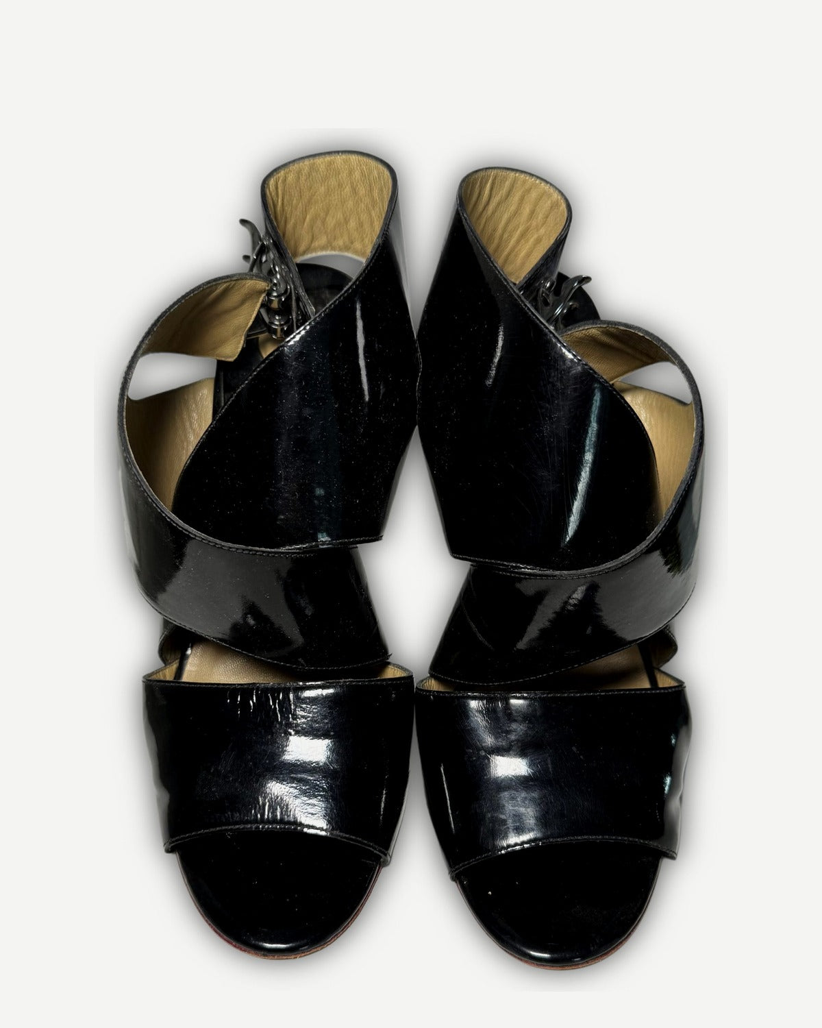 Chloe 2000s by Phoebe Philo Multicolor Patent Leather Strap Heels