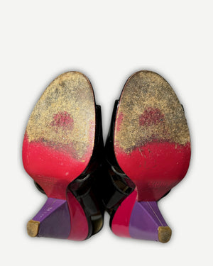 Chloe 2000s by Phoebe Philo Multicolor Patent Leather Strap Heels