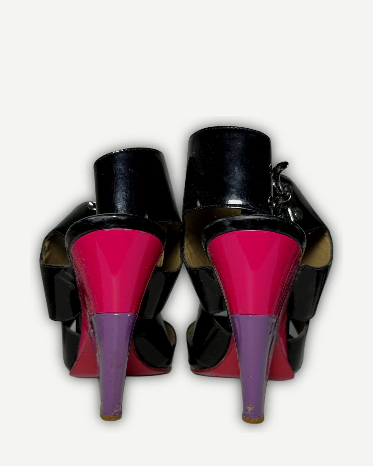 Chloe 2000s by Phoebe Philo Multicolor Patent Leather Strap Heels