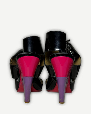 Chloe 2000s by Phoebe Philo Multicolor Patent Leather Strap Heels
