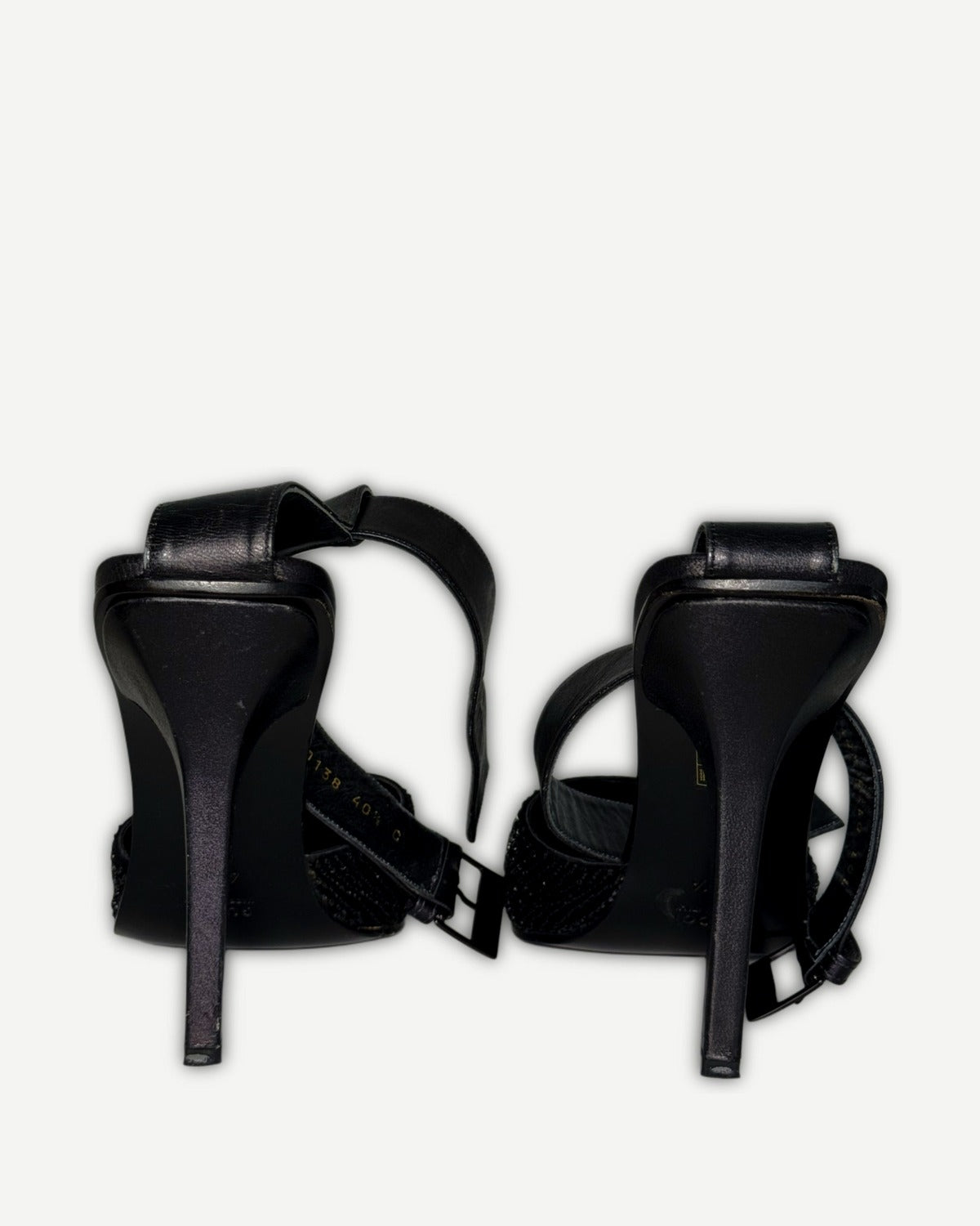 Gucci 1997 by Tom Ford Swarovski Crystal Beaded Ankle Strap Heels
