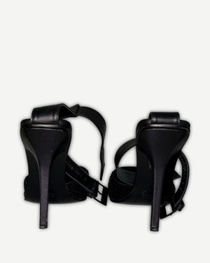 Gucci 1997 by Tom Ford Swarovski Crystal Beaded Ankle Strap Heels