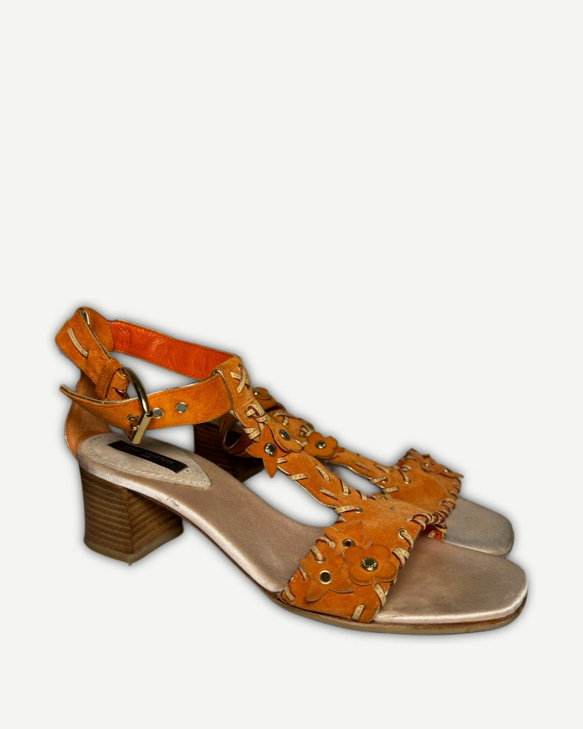 Louis Vuitton 2000s Suede Heeled Sandals
