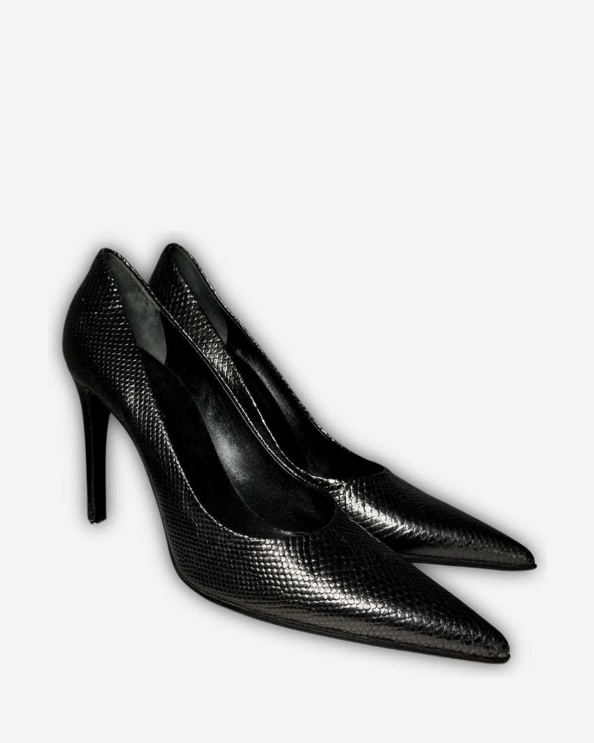 Helmut Lang 90s Snakeskin Heels
