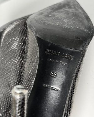 Helmut Lang 90s Snakeskin Heels