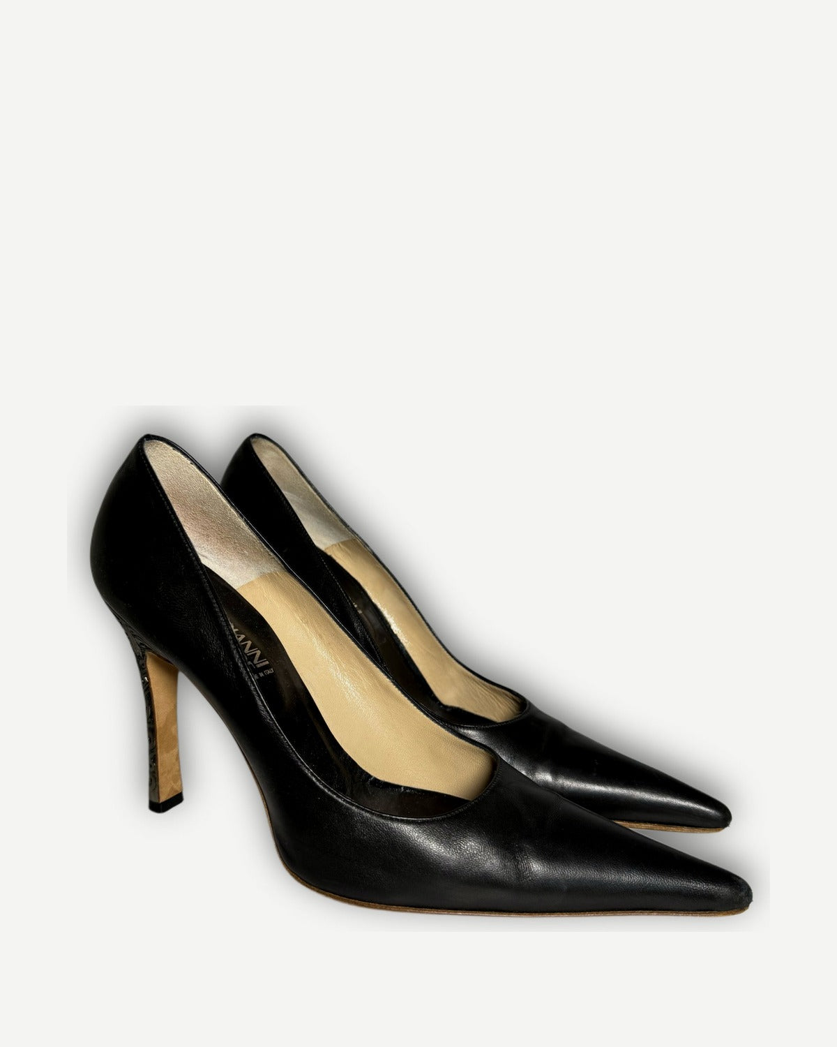 Gianni Versace 80s Metal Engraved Heels
