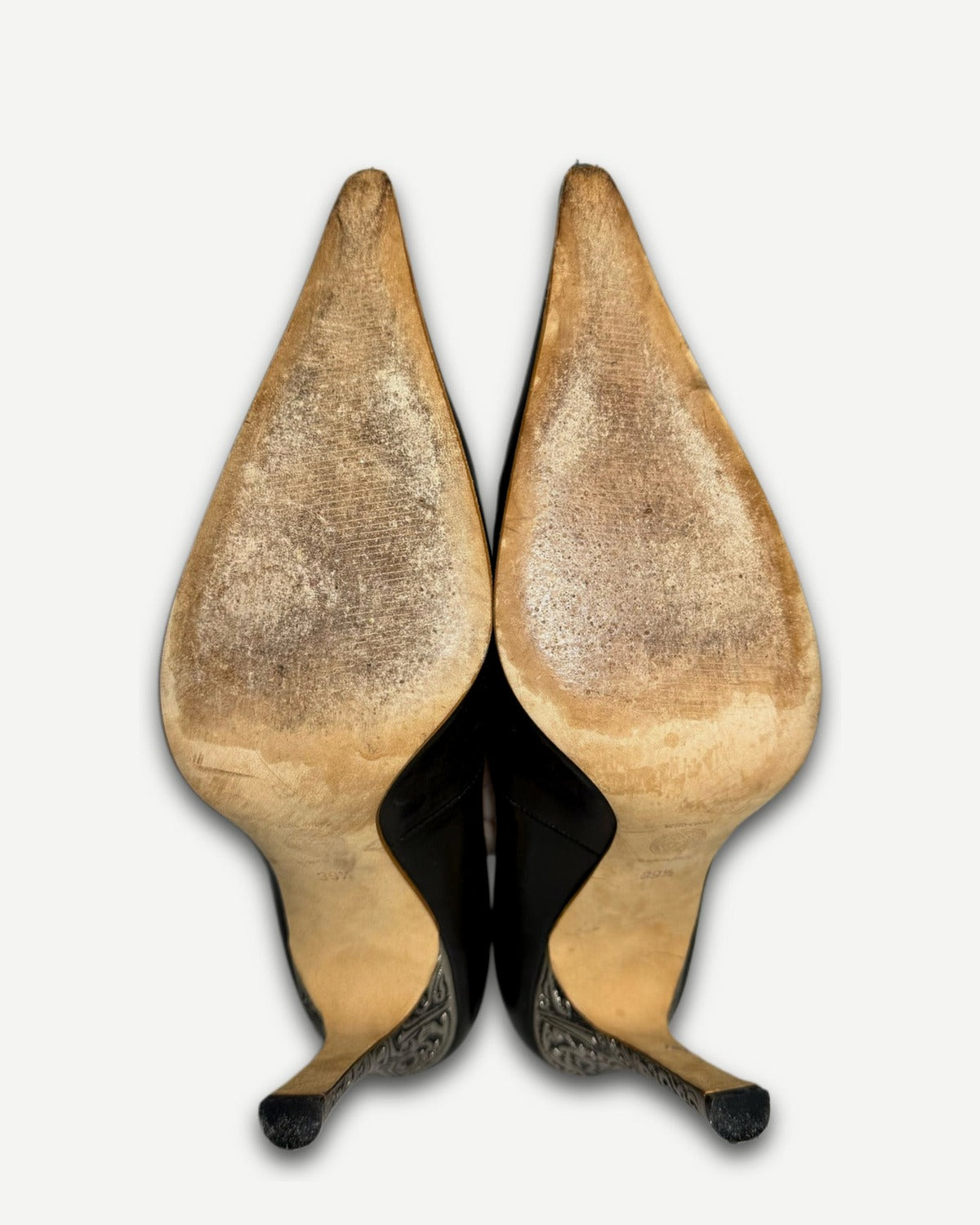 Gianni Versace 80s Metal Engraved Heels
