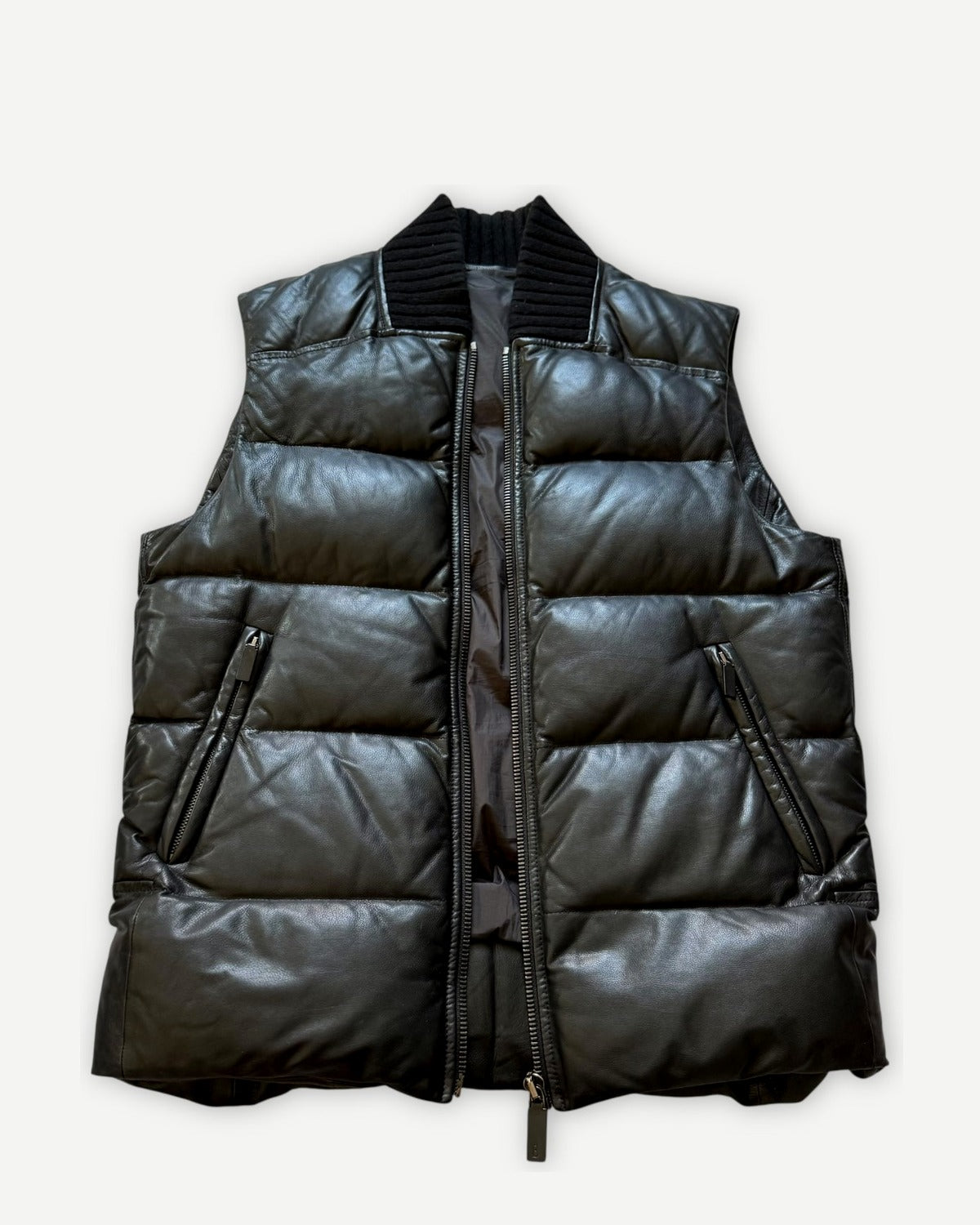 Berluti Leather Puffer Vest
