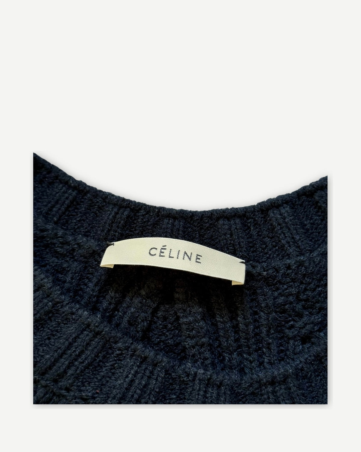 Celine by Phoebe Philo Oversized Paneled Navy Knit