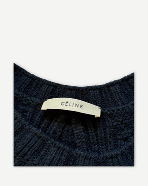 Celine by Phoebe Philo Oversized Paneled Navy Knit