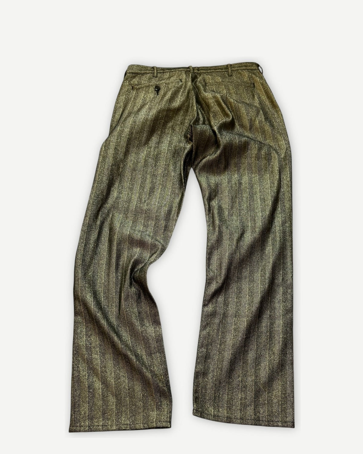 Comme des Garçons Homme Plus 2005 Gold Glitter Pinstripe Pants