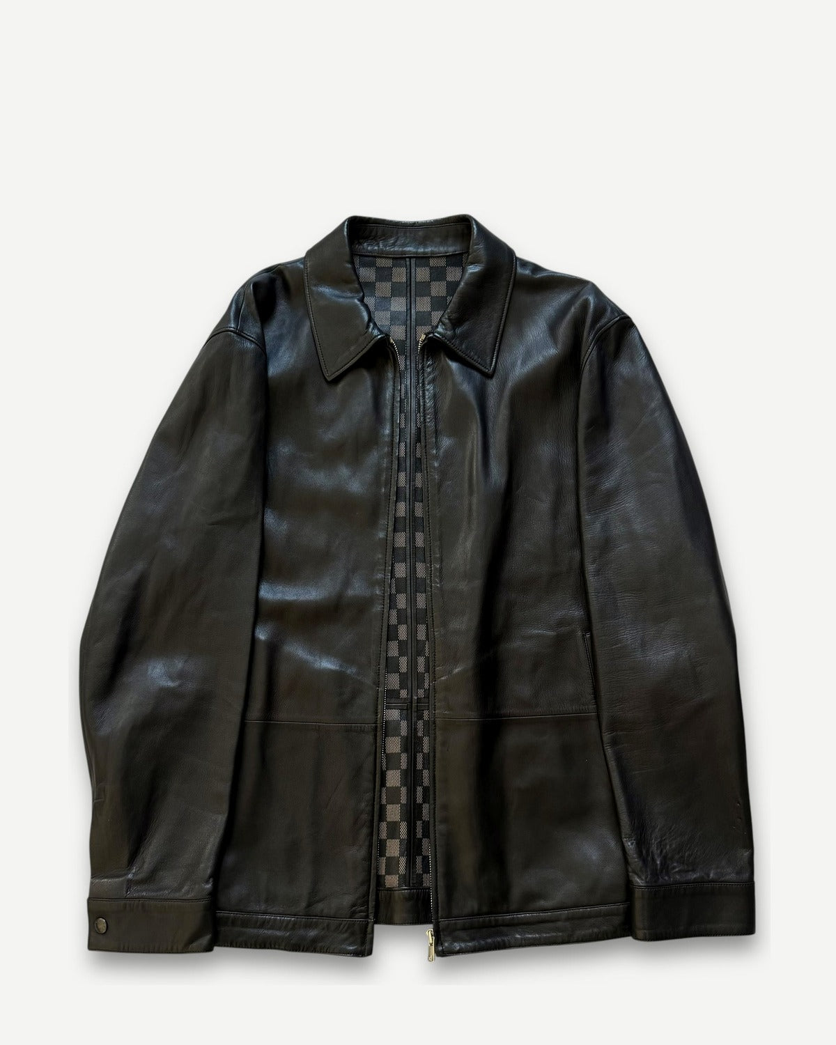 Louis Vuitton 2000s Damier Lined Leather Jacket