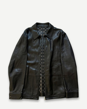 Louis Vuitton 2000s Damier Lined Leather Jacket