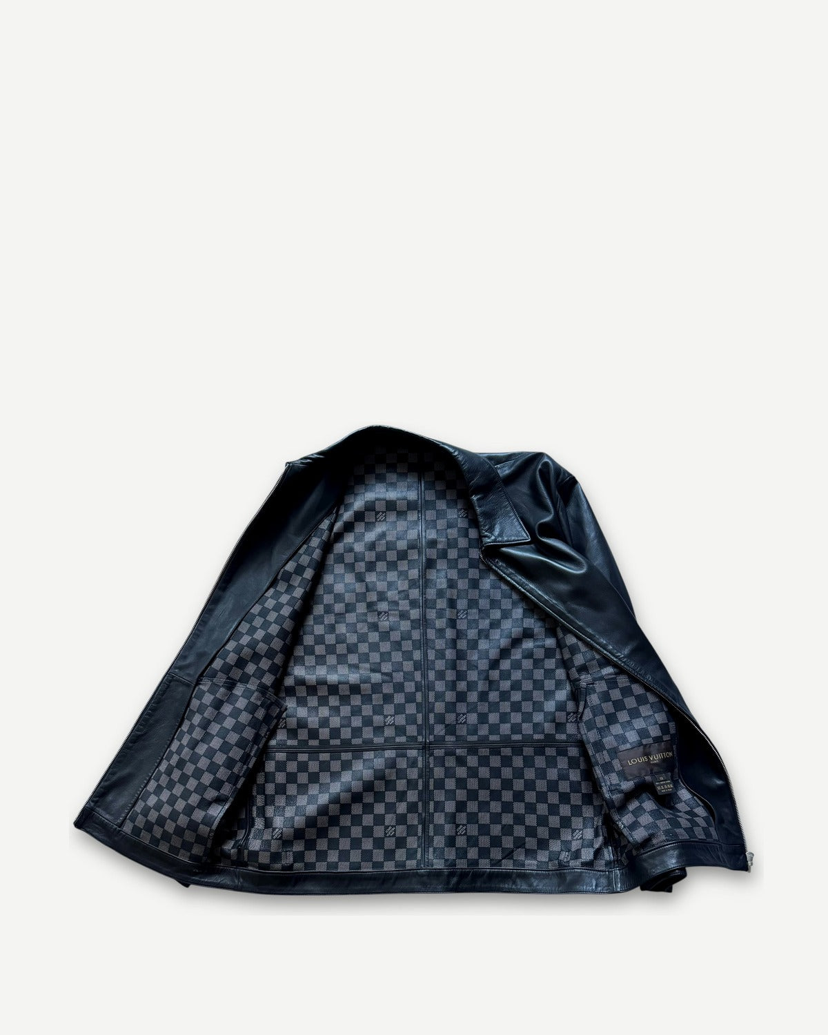 Louis Vuitton 2000s Damier Lined Leather Jacket