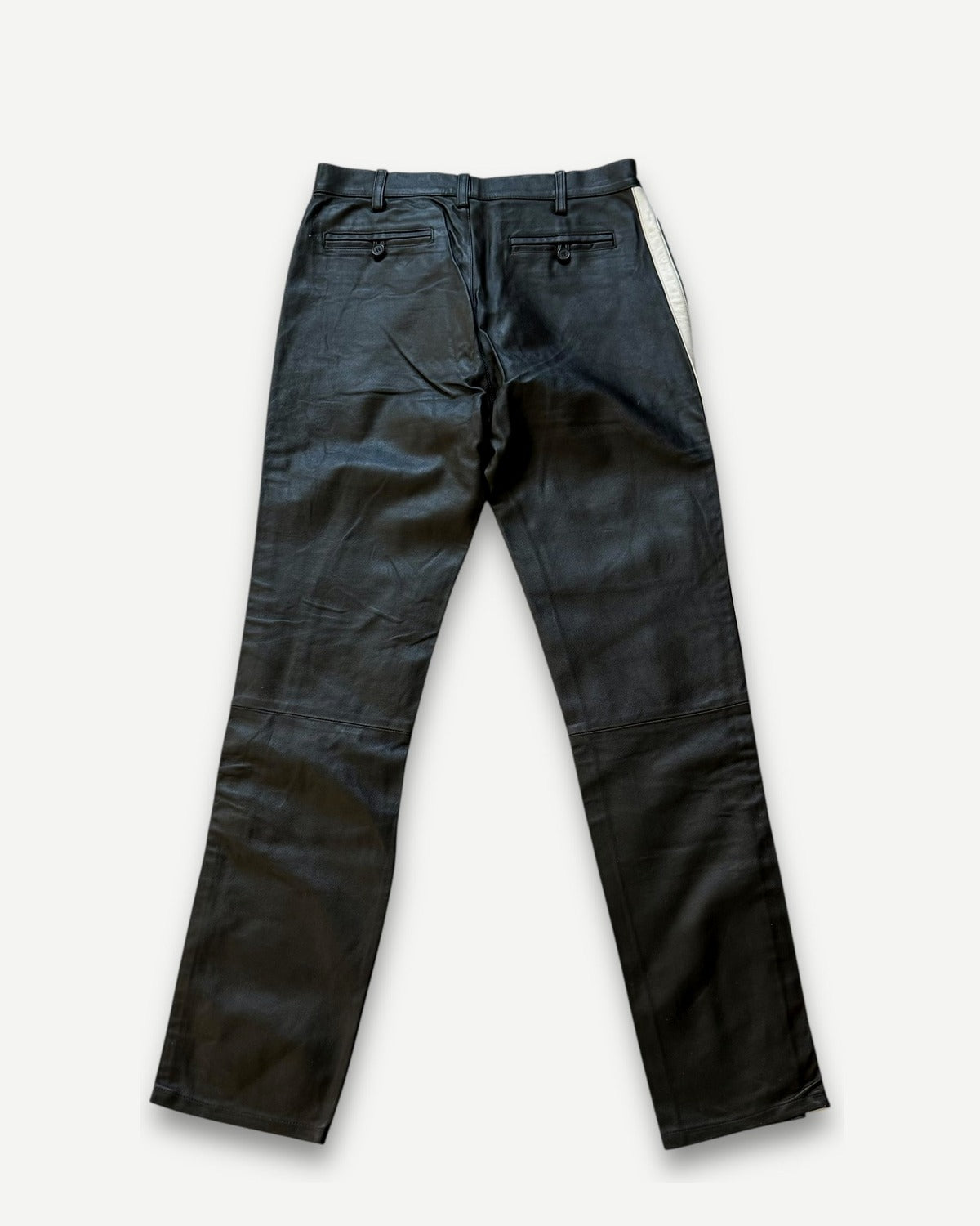Helmut Lang AW97 Side Stripe Black Leather Pants