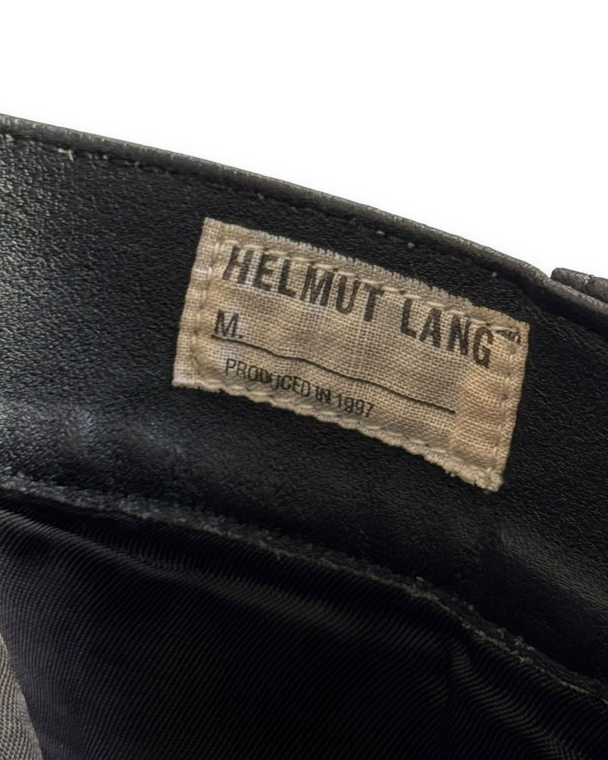 Helmut Lang AW97 Side Stripe Black Leather Pants