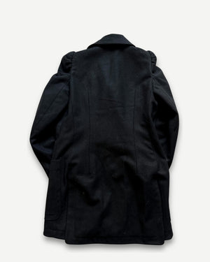 Maison Martin Margiela AW89 Cigarette Shoulder Black Wool Coat