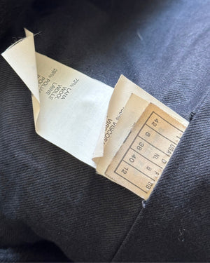 Maison Martin Margiela AW89 Cigarette Shoulder Black Wool Coat