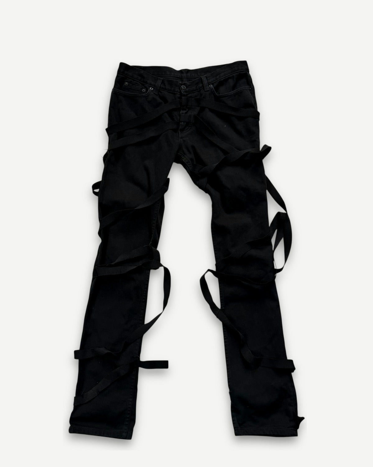 Helmut lang SS04 Black Bondage Strap Mummy Denim